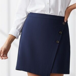 Banana Republic Navy Blue Button Detail Mini Skirt Women’s Size 12